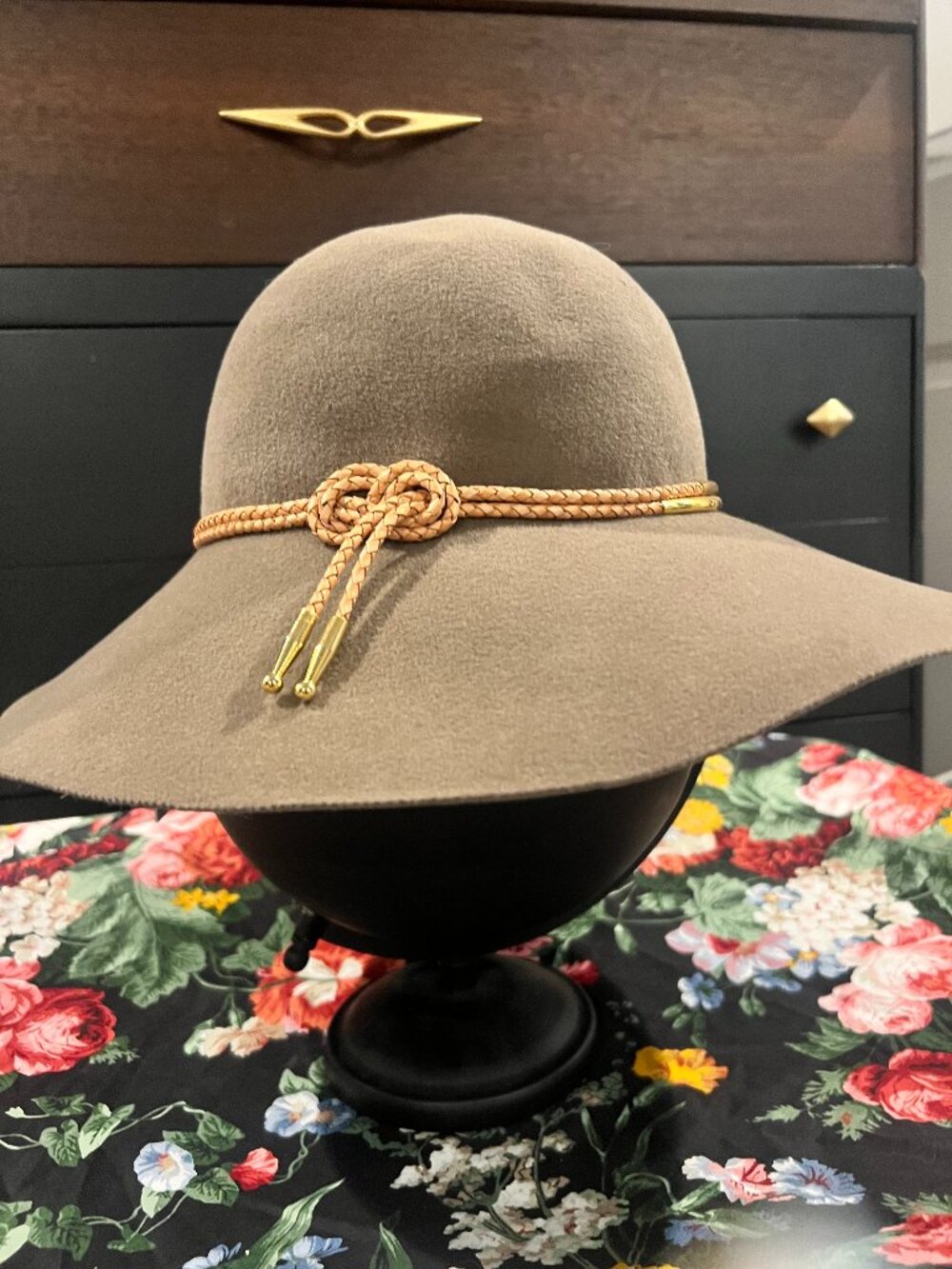 Eugenia Kim Blake Wool Wide Brim Hat Mink M NWT